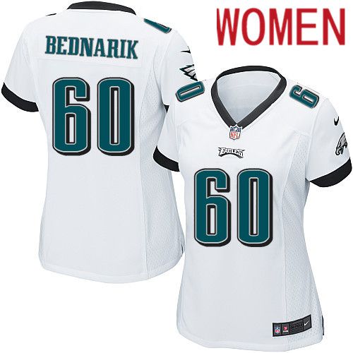 Women Philadelphia Eagles #60 Chuck Bednarik Nike White Game NFL Jersey